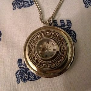 Silver compass locket